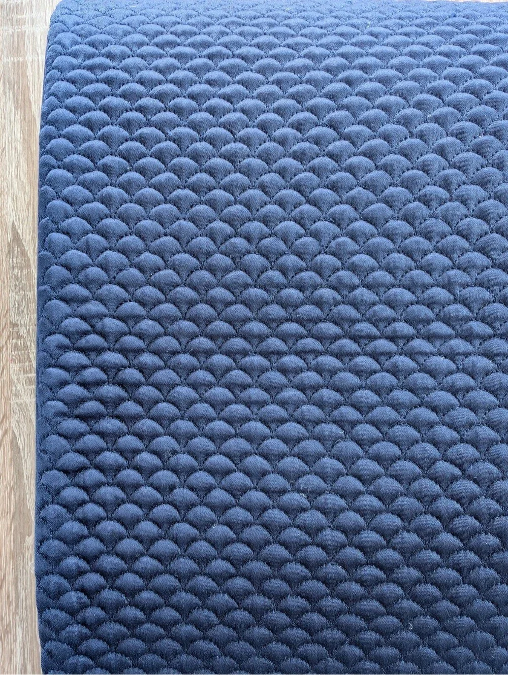 Matouk Matelasse King Coverlet 100% Egyptian Cotton Navy Blue Quiet Luxury